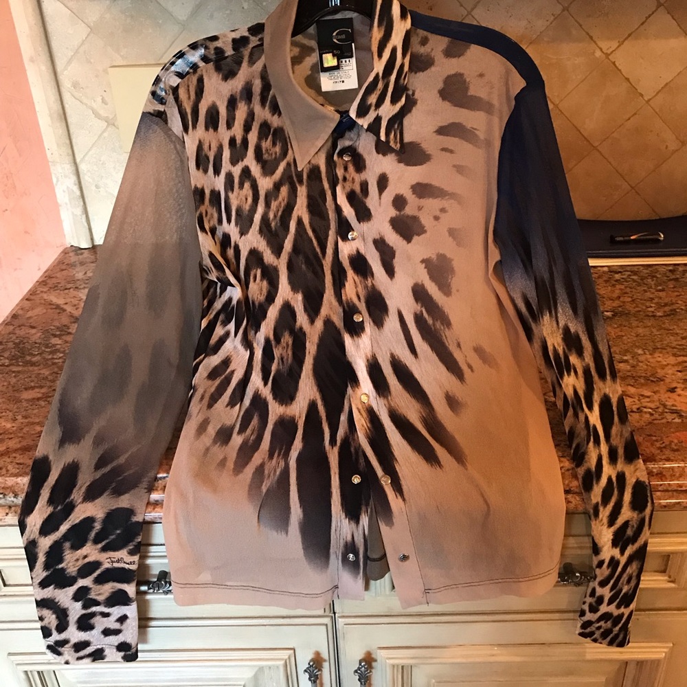 Just Cavalli nylon mesh shirt 50 medium